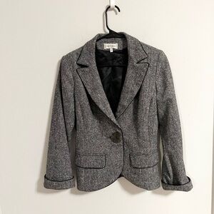 Anne Fontaine wool blend one button blazer in grey size 40